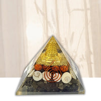 Pyrite Orgonite Pyramid with Shri Yantra