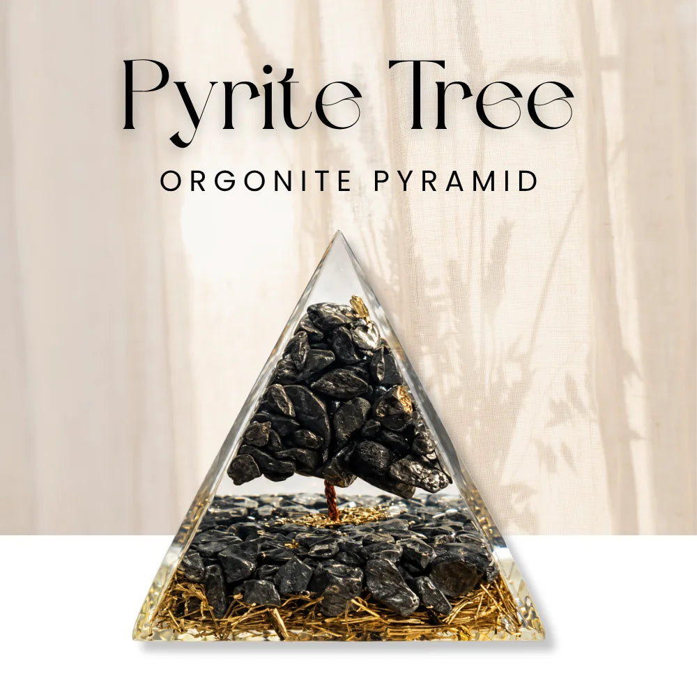 Pyrite Tree Orgonite Pyramid by Calminds