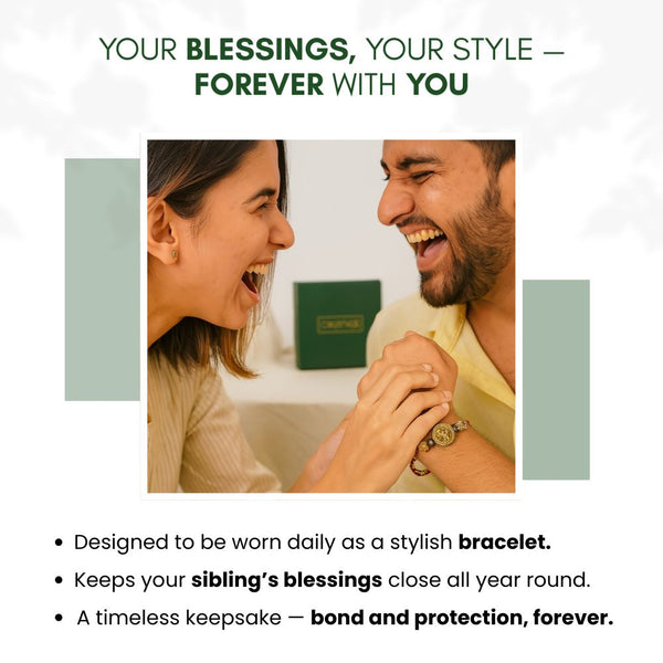 Sacred Glow Rakhi  – Positivity, Protection & Divine Connection