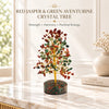 Red Jasper and Green Aventurine Crystal Tree with gold wire branches on an orgonite base