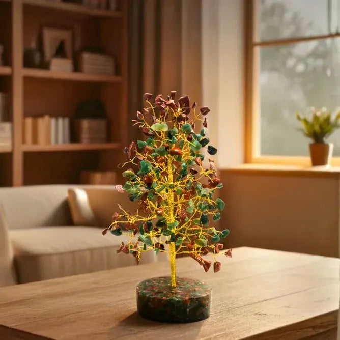 on the table red green argonite base tree