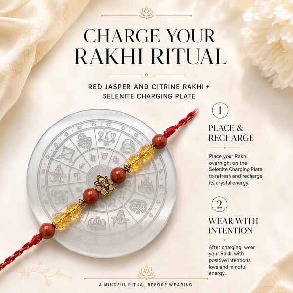 Citrine & Red Jasper — Success & Strength Rakhi for Brother