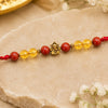Red Jasper & Citrine Stone Rakhi for Brother | Handmade Bracelet Rakhi