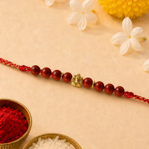 Red Jasper — Grounded Strength Ganesha Rakhi for Brother