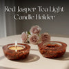 Red Jasper Tea Light Candle Holder (Set of 2)