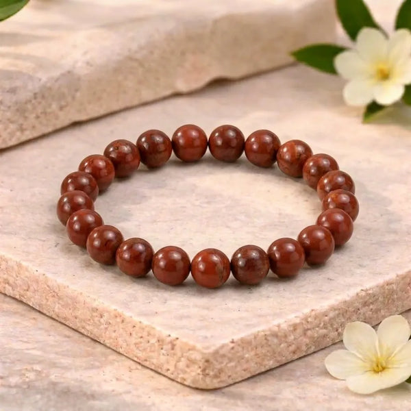 Red Jasper Crystal Bracelet for Grounding, Stability & Strength - (8mm)