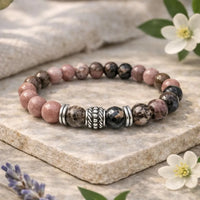 Rhodonite Healing Bracelet | Crystal For Forgiveness - (8mm)