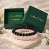 Two Separate 8mm Stretchable Bracelets: Rose Quartz and Black Tourmaline, Charm-Free Set