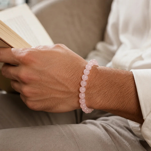 Rose Quartz Crystal Bracelet | Love Stone - (8mm)