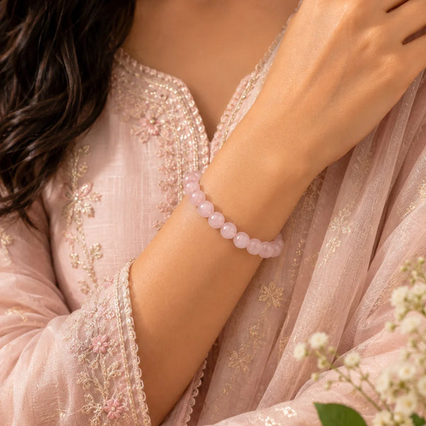 Rose Quartz Crystal Bracelet | Love Stone - (8mm)