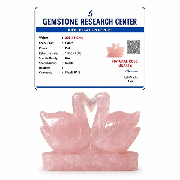 Rose Quartz Duck Pair (Heart Shape)
