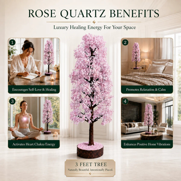 Rose Quartz Energy Tree (3 FT) | Love & Emotional Healing