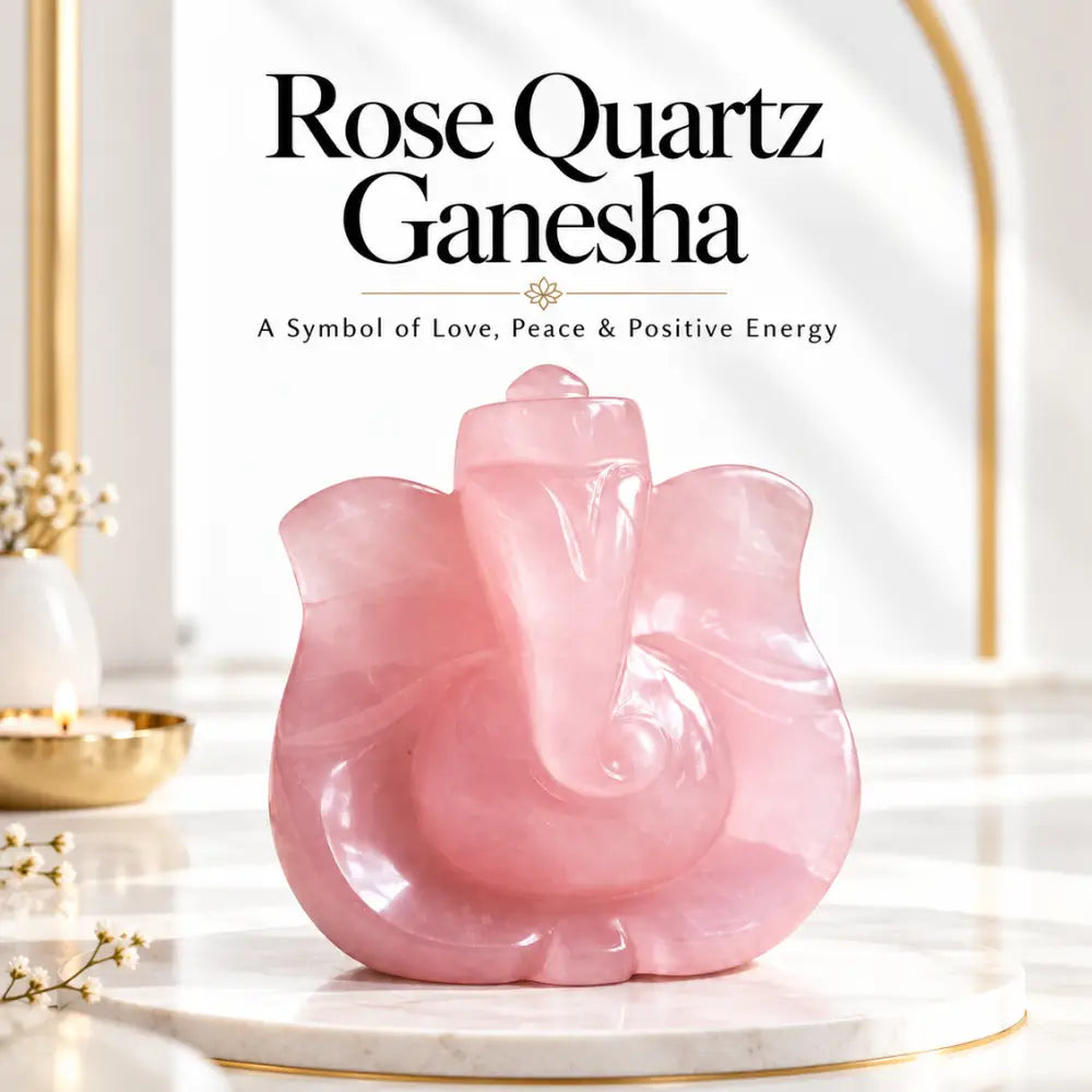 Rose Quartz Ganesha Idol in the Rose Quartz Ganesha Luxury Set