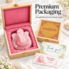 Rose Quartz Ganesha idol in a pink lined Calminds presentation box