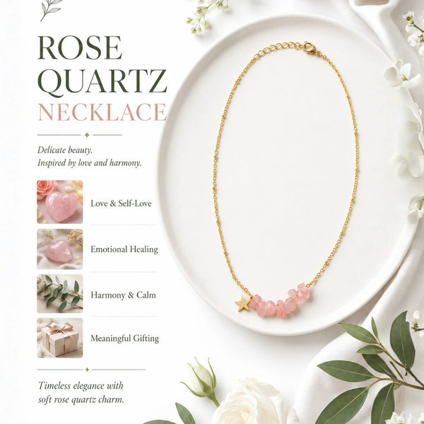Rose Quartz Necklace for Love, Harmony & Emotional Balance