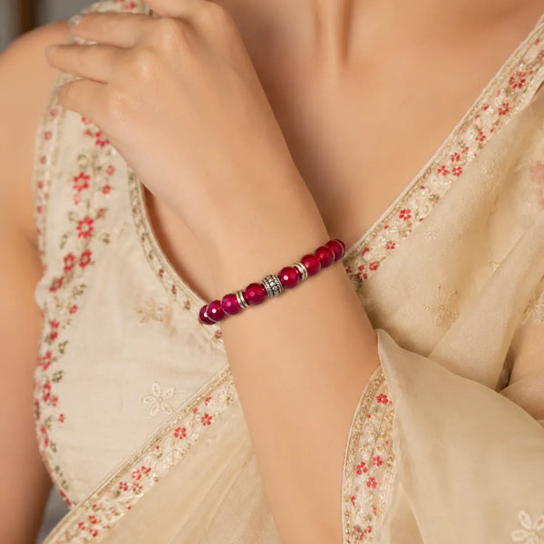 Ruby Quartz Crystal Bracelet for Power, Energy & Motivation