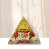 Rudraksha & Gomti Chakra Orgonite Pyramid