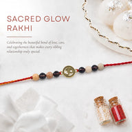 Sacred Glow Rakhi – Sunstone, Smoky Quartz & Om Charm