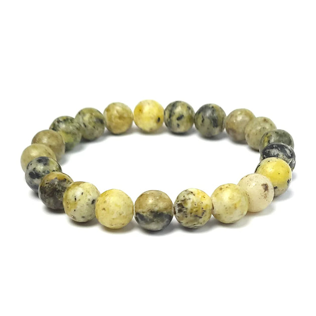 Natural Serpentine Crystal Bracelet with Round Healing Stone Beads