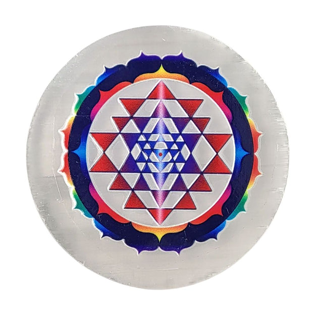 colorful sri yantra design on a white background