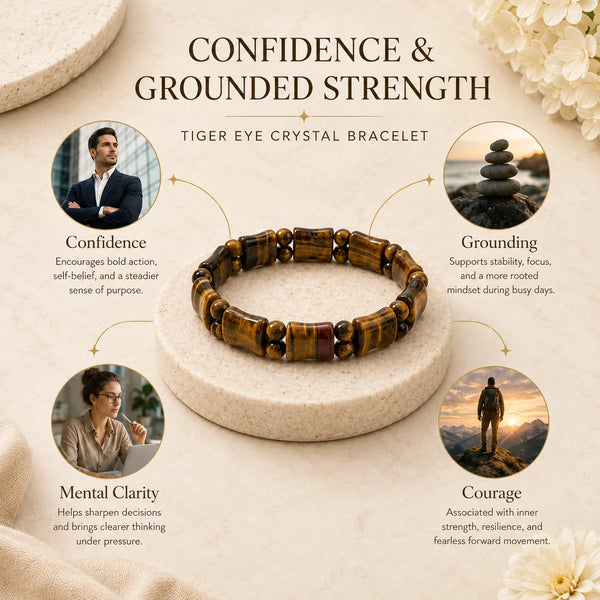 Tiger Eye Crystal Bracelet for Focus, Strength & Confidence