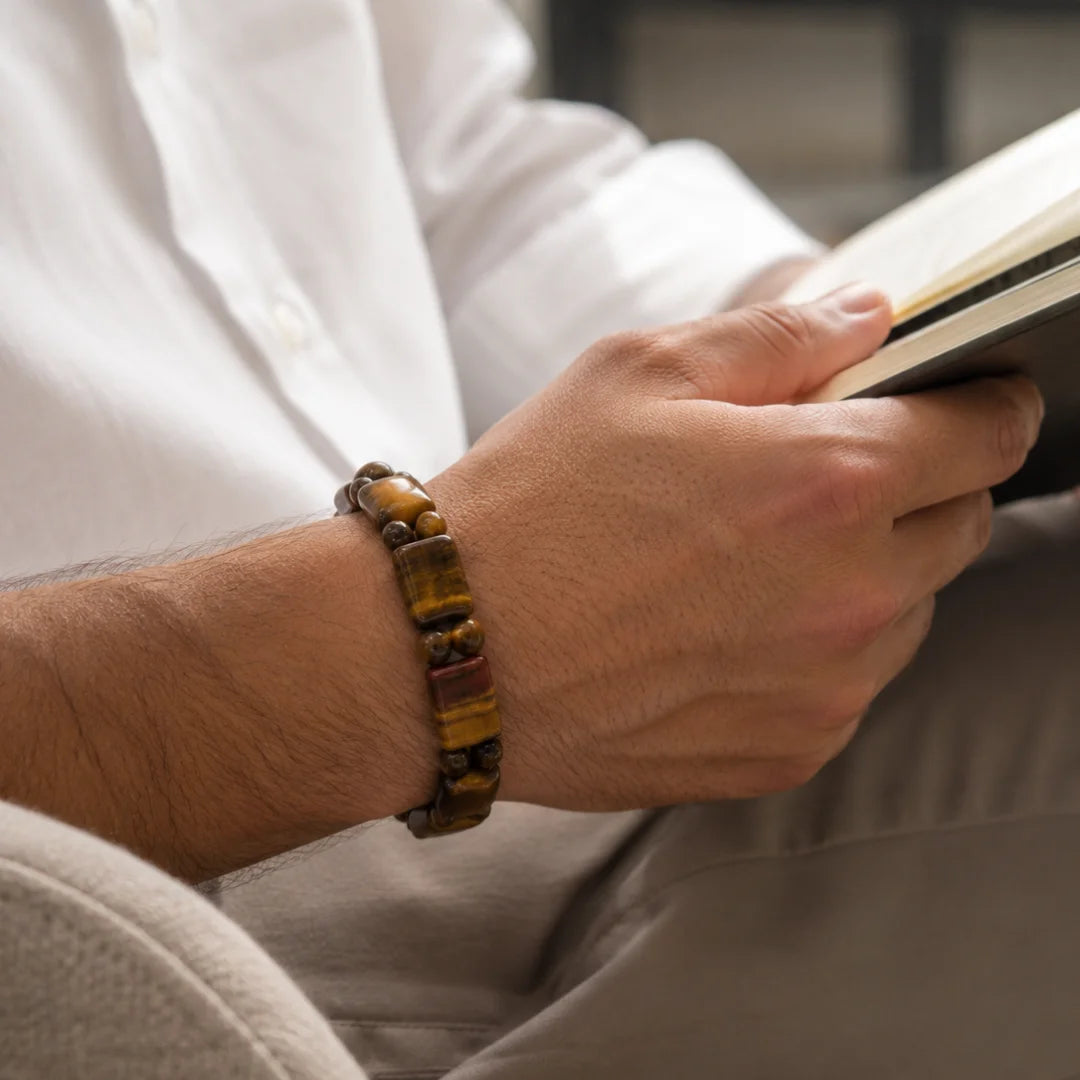 Tiger Eye Crystal Bracelet worn on wrist, everyday styling