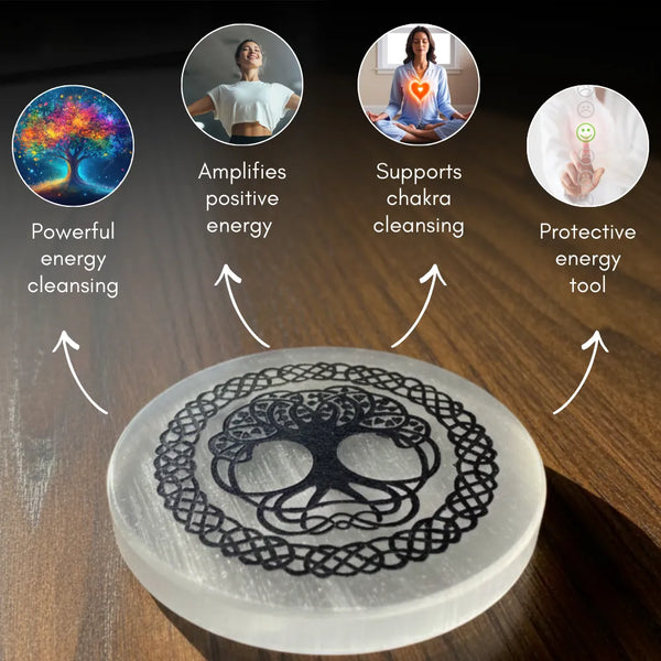 Tree of Life Selenite Charging Plate