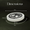Tree of Life Selenite Charging Plate dimensions: 8 cm wide, 0.8 cm thick