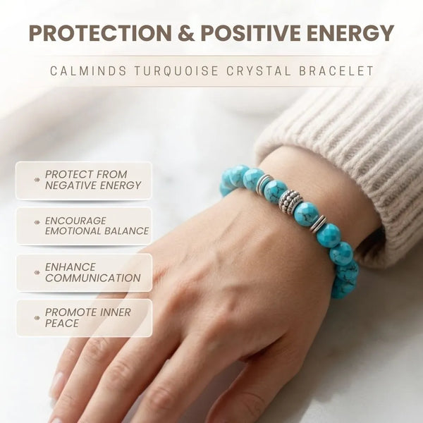 Turquoise Bracelet For Calmness & Communication Crystal - (8mm)