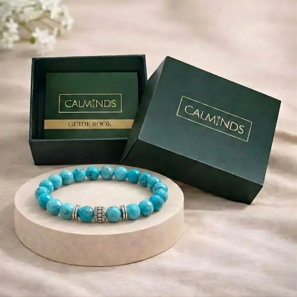 Turquoise Bracelet For Calmness & Communication Crystal - (8mm)