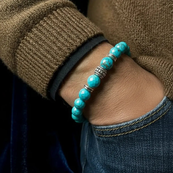 Turquoise Bracelet For Calmness & Communication Crystal - (8mm)