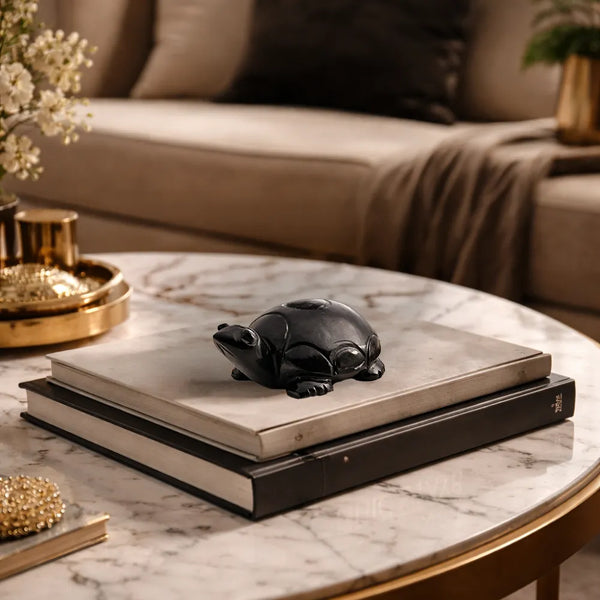 Luxury Black Onyx Turtle Sculpture | Protection Décor