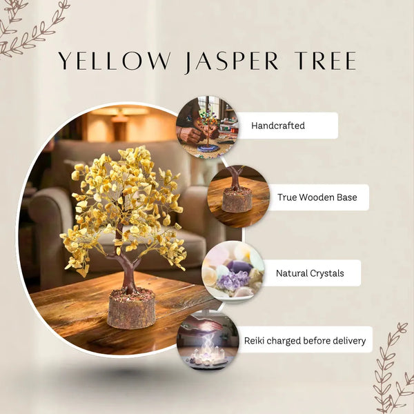 Natural Yellow Jasper Gemstone Tree