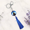 Yoga evil eye crystal keychain for protection