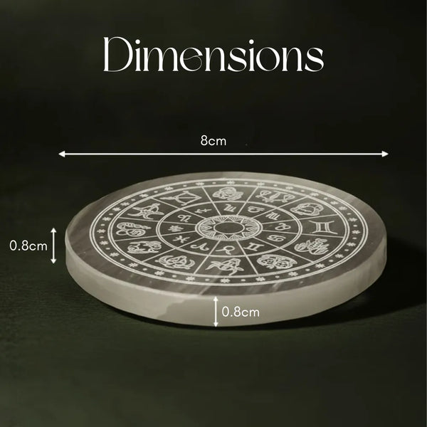 Zodiac Sign Selenite Charging Plate